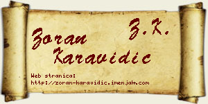 Zoran Karavidić vizit kartica